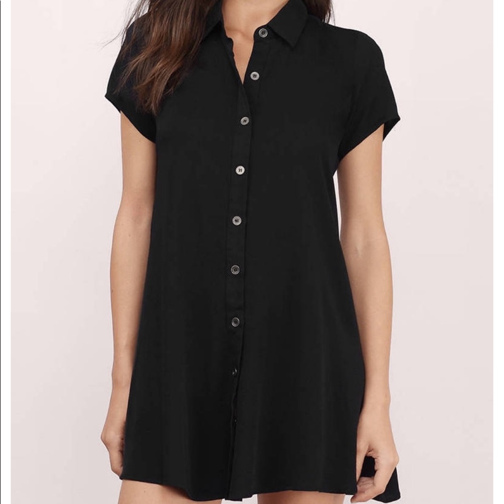 Caged Back Skater Button Up Dress